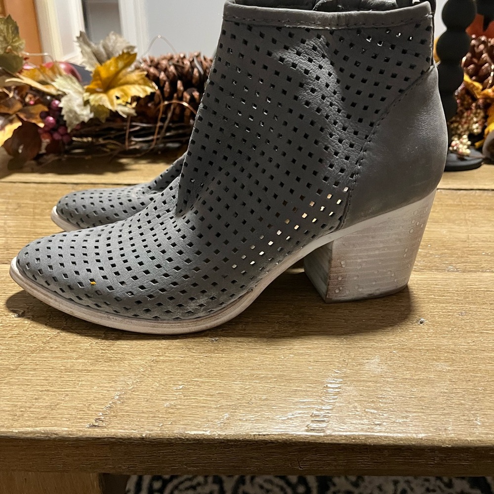 Dolce Vita Gray Perforated Ankle Bootie